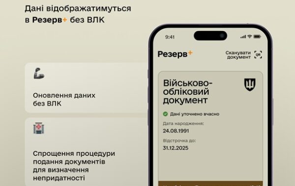 Дані про інвалідність відображатимуться у Резерв+ без ВЛК